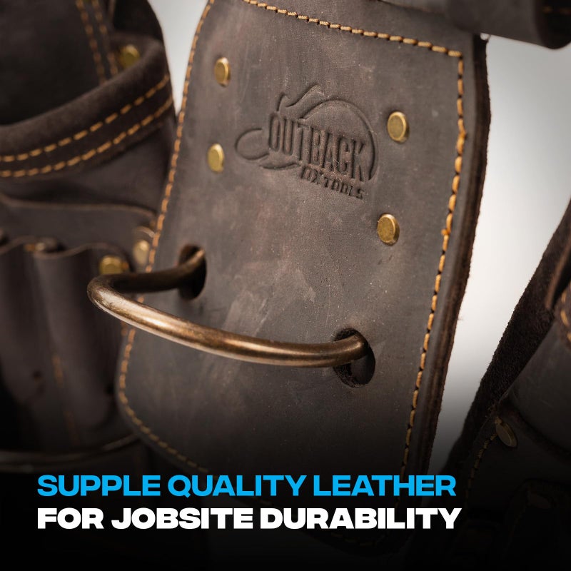 OX Tools Top Grain Leather Hammer Holder with Steel Hammer Loop - Durable Oil Tanned Leather Hammer Tool Holster for Tool Belt - Hammer Holder for Belt with Metal Ring OX-P263401 - Image 4